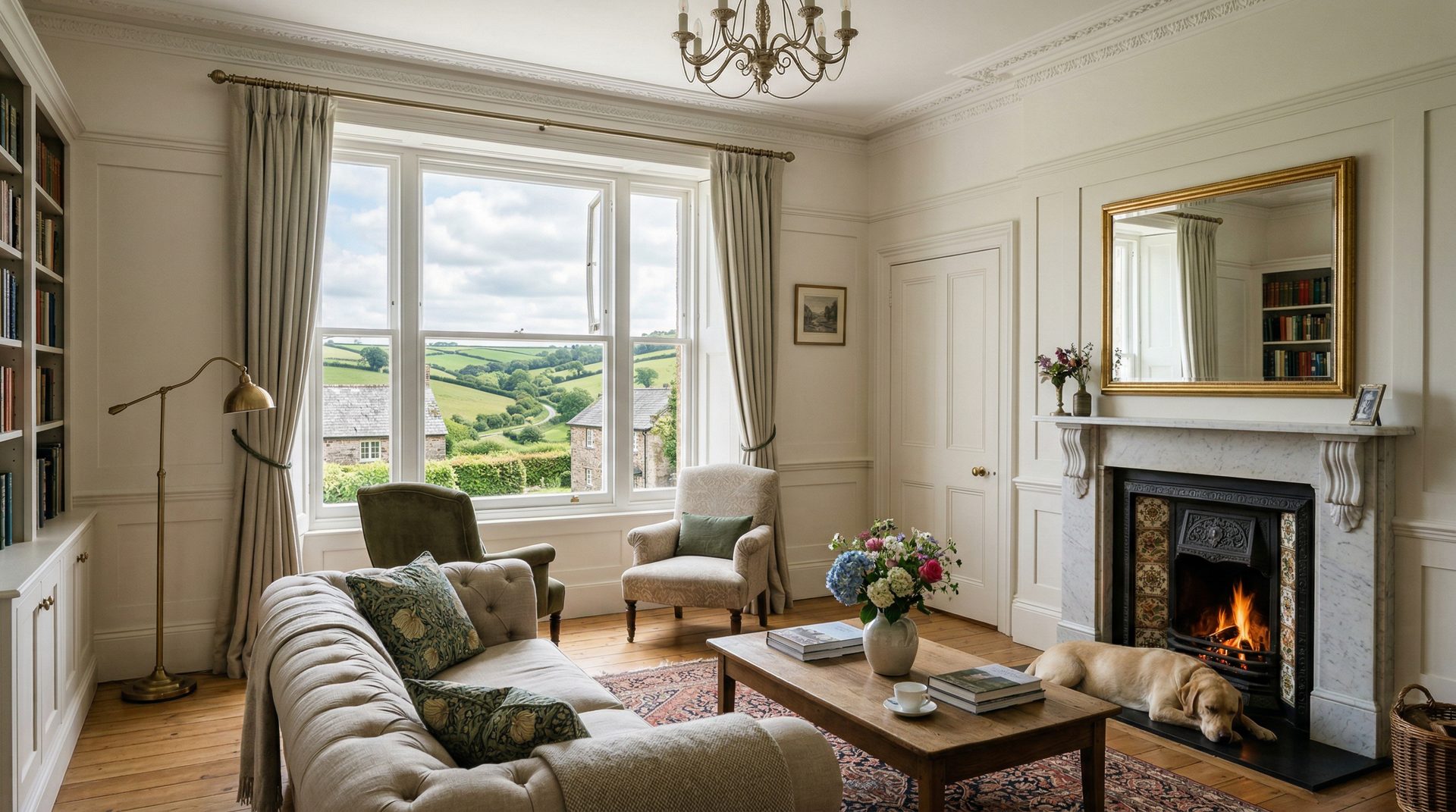 Beautifully decorated Devon living room